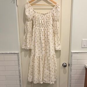 NOTHING FITS BUT Floral Cottagecore Cotton Swiss Dot Dress Size S/M